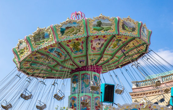 Carousel in the Prater park in Vienna, Austria