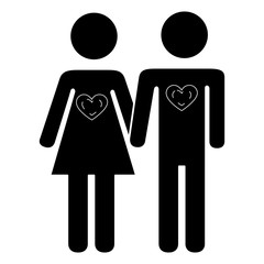 lovers couple isolated icon vector illustration design