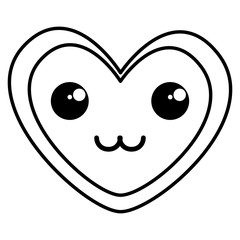 heart love card kawaii character vector illustration design