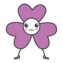 cute flower kawaii character vector illustration design