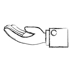 Hand asking isolated icon vector illustration design