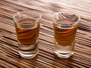 Whisky shot glass with reflections