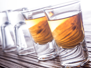 Whisky shot glass with reflections