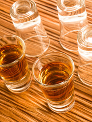 Whisky shot glass with reflections