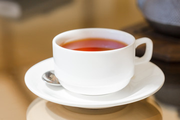 Breakfast tea in a cafe