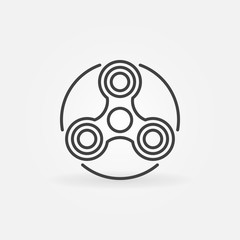 Hand triple spinner simple icon