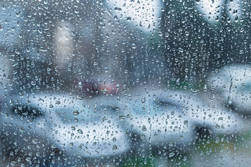 water drops on glass