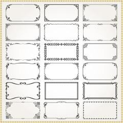 Decorative frames and borders rectangle 2x1 proportions set 3
