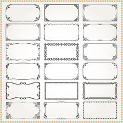 Decorative frames and borders rectangle 2x1 proportions set 3