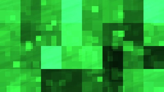 Abstract fractal green flashing cubes