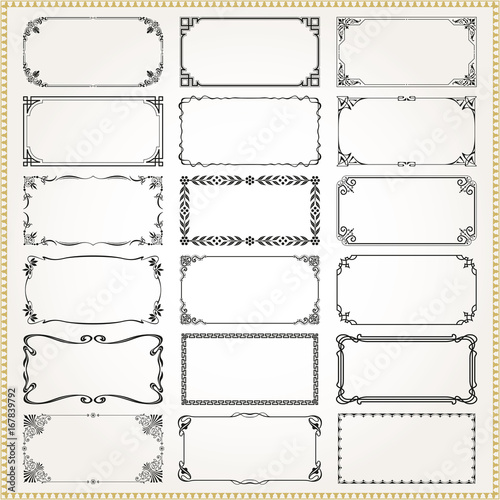 "Decorative frames and borders rectangle 2x1 proportions set 3" Stock