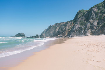 Mountain sea beach landscape