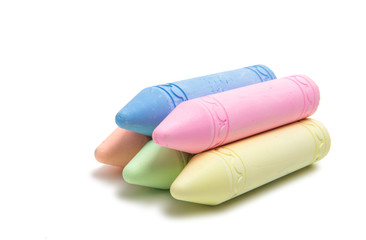 chalks in a variety of colors arranged