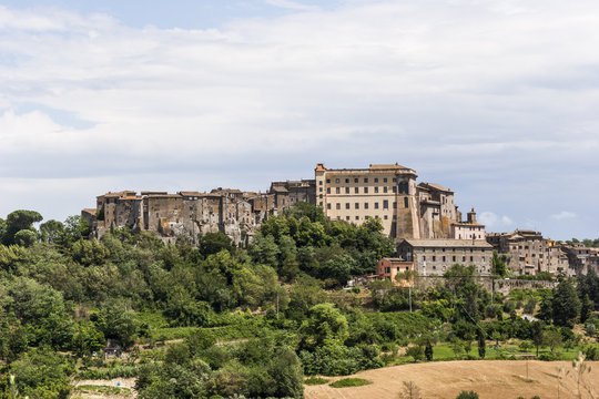 View of Bomarzo town in Italy
