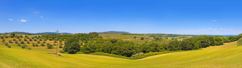 Fototapeta na wymiar Toskana-Panorama, im Chianti-Gebiet bei Montespertoli