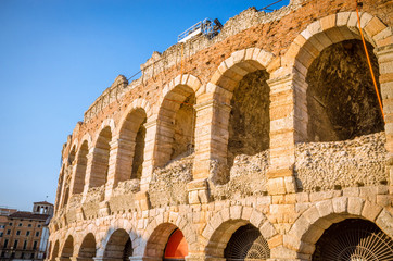 Verona amphitheatre (Roman Arena) in Verona, Veneto region, Italy.