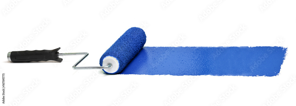 Wall mural Roller with Blue paint