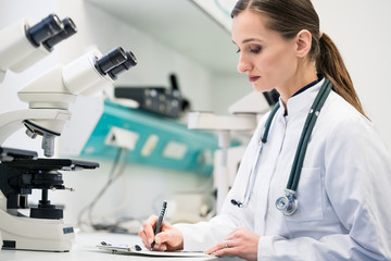 Doctor in the medical lab analyzing medical samples