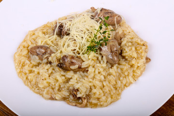 Risotto wich chicken hearts