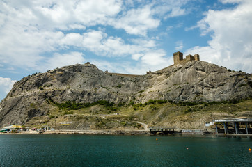 View from the sea on the serf mountain, Sudak