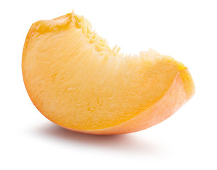 Fototapeta na wymiar peach slice isolated on a white background