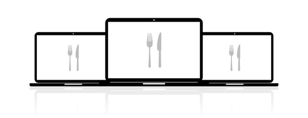 Laptop Banner - Gabel und Messer