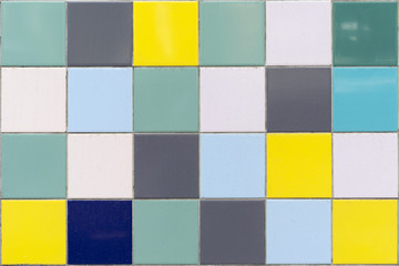 Colorful vintage ceramic tiles wall. seamless background