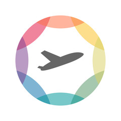 farbiges Icon - Flieger - Flugzeug
