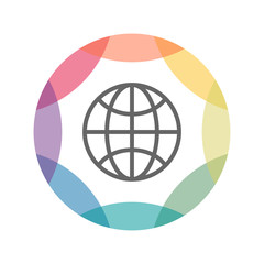 farbiges Icon - Globus - Internet - Globalisierung