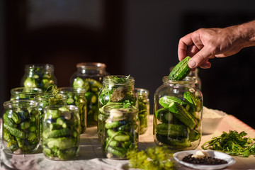 The process of preparation of salty cucumbers for canning, Ukraine