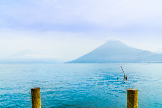 View on lake Atilan and volcano San Pedro in Guatemala