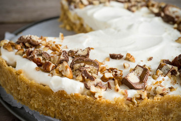 Banoffy pie on a dish.