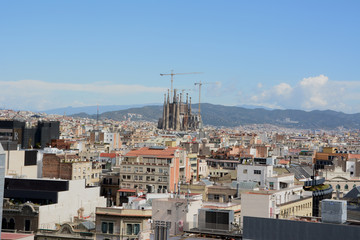 Fototapeta na wymiar Panoramic view of barcelona with the cathedral of the sacred family background 5