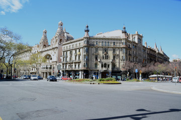 Obraz premium View of the Cinema Comedia, old Palau Moret in barcelona s xix