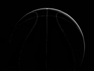 Zelfklevend Fotobehang Basketball close-up on black background © Martin Piechotta