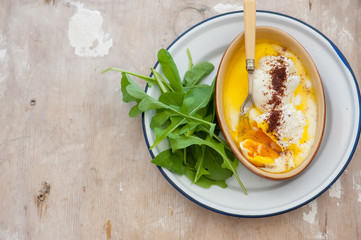 balanced meal with eggs and salad