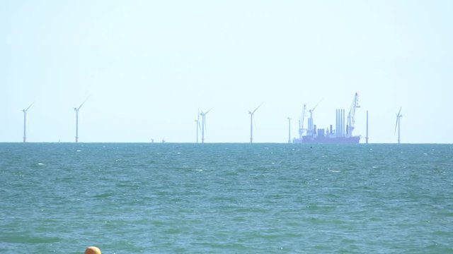 Construction of Rampion Wind Farm off the Sussex coast