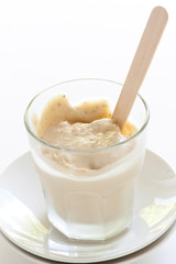 homemade icecream with vanilla in a glass