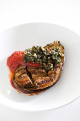 homemade meal with eggplant