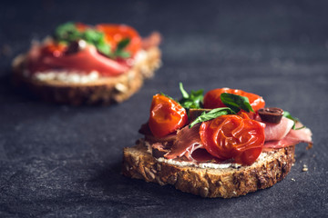 Served toast sandwich