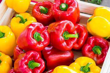 Red Chili in wooden basket