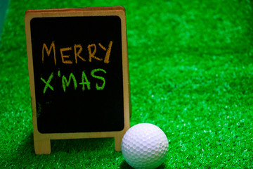 golf ball with X'mas sign