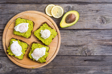 Poached egg and avocado