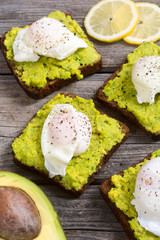 Poached egg and avocado