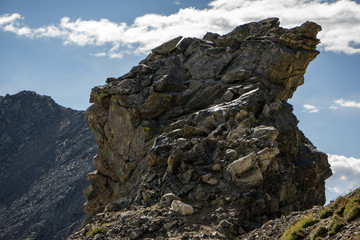 Mountain Goat Resting on Rocky Peak