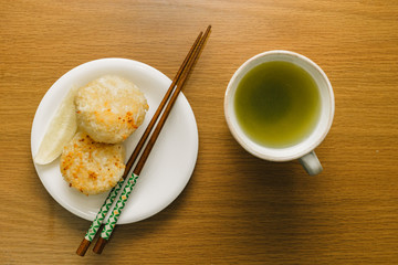 Grilled rice balls