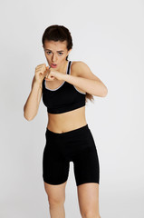 Beautiful girl boxing