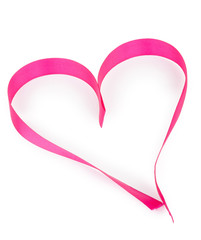 Pink heart ribbon