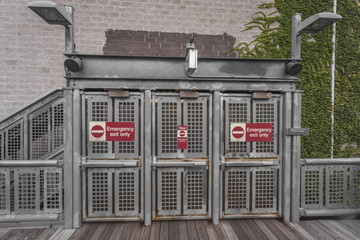 Exit gates from an elevated subway