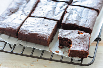 fresh baked delicious brownies
